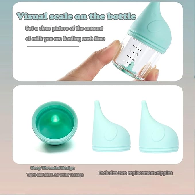 5 pcs Kitten Bottle Miracle Nipple for Kittens Anti-Choking Design for Newborn Kittens Puppies Small Animals (20ml)