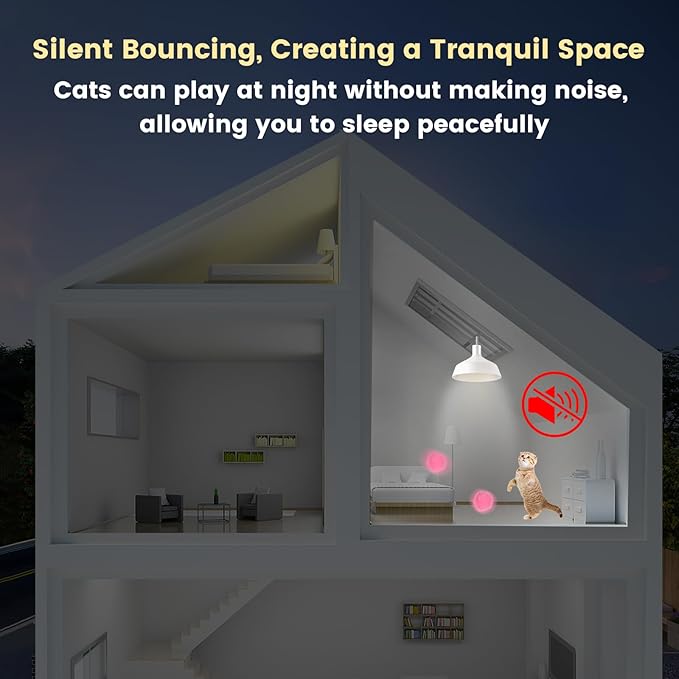 50Pcs Cat Toys Pom Pom Balls with 1 Launcher Set, Interactive Cat Toy Stuff for Indoor Both Adult & Kitten Toys