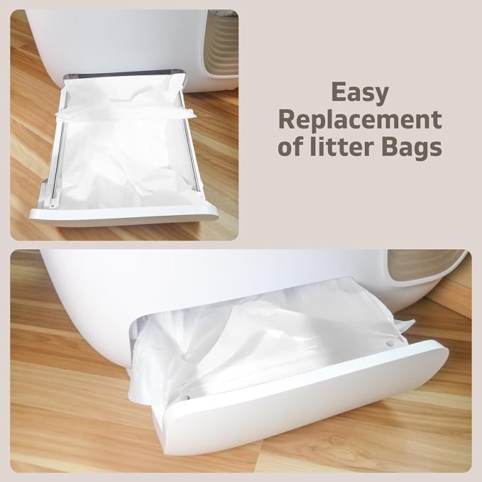 60 Pack Cat Litter Bags for PetSnowy Snow+ Cat Litter Box, Heavy Duty Tear and Leak Resistant Litters Bag, Self-Sealing Waste Drawer Liner Bags for PetSnowy (60)