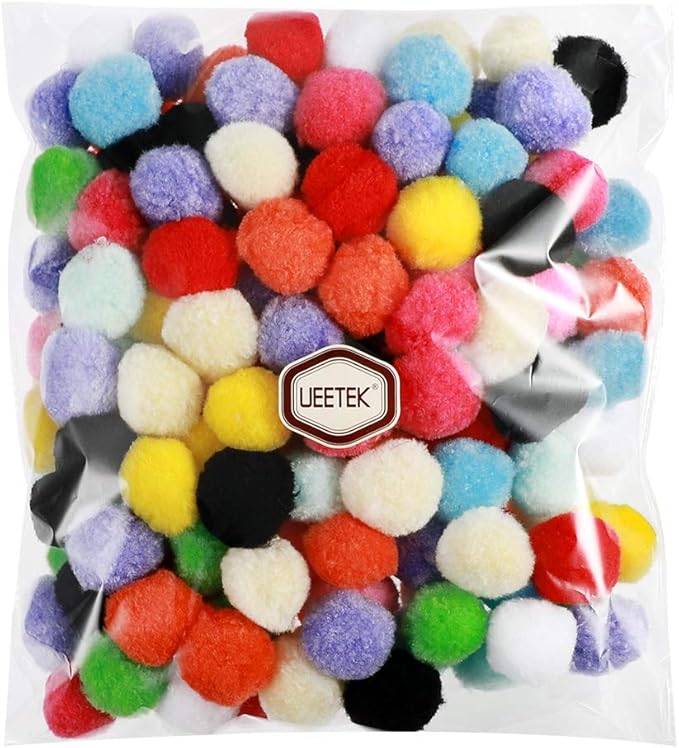 UEETEK 160PCS Cat Toys Assorted Color Soft Cat Toy Balls Kitten Toys Pompon Balls (Mix Color)
