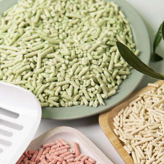 I AM TOFU - Tofu Cat Litter, Natural Flushable, Dust Free, Extra Clumping Pellet Litter (10 LBS, Green Tea)