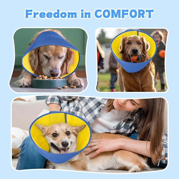 Inspack Soft Dog Cone Collar Alternative, E Cones for Small Dogs/Cat/Puppy to Stop Licking after Surgery, Comfortable All Paws Comfy Elizabethan Collars, Neuter Recovery Ecollars of Shame Alternatives