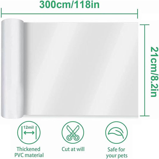 Door Protector from Dog Scratching 118" x 8.2" Cat Scratch Door Frame Single Side Adhesive Protector Anti Dog Scratch Door Guard for Dogs Clear CHUANGSEED