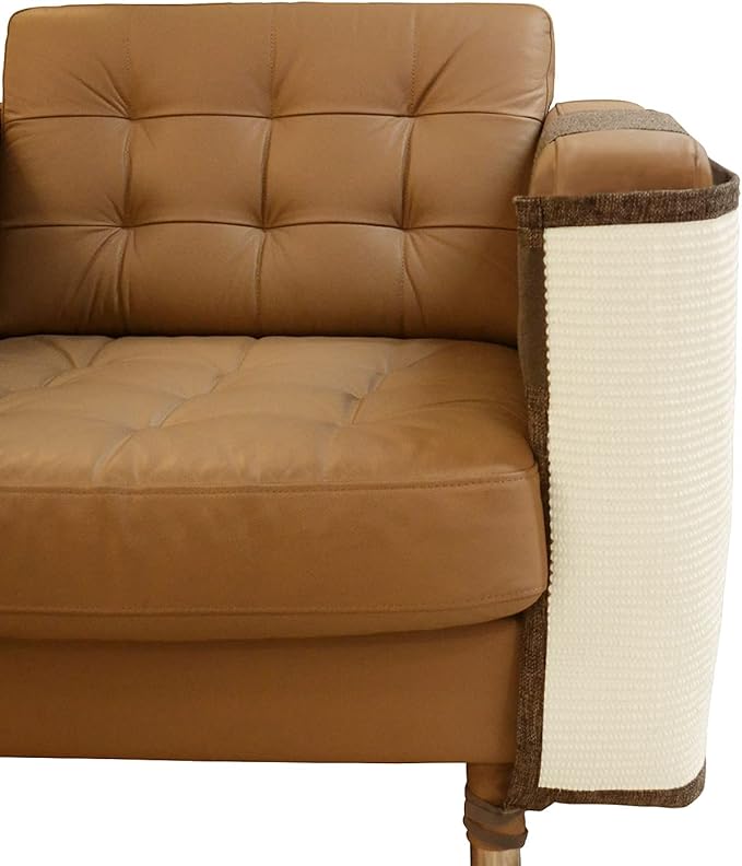 Oroonoko Cat Scratch Furniture Protector with Natural Sisal for Protecting Couch Sofa Chair Furniture 23.6''*19.7'' (Brown, Left Handed)