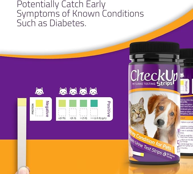 CheckUp Testing Strips x 50 (Protein Urine Test Strips for Cats & Dogs)