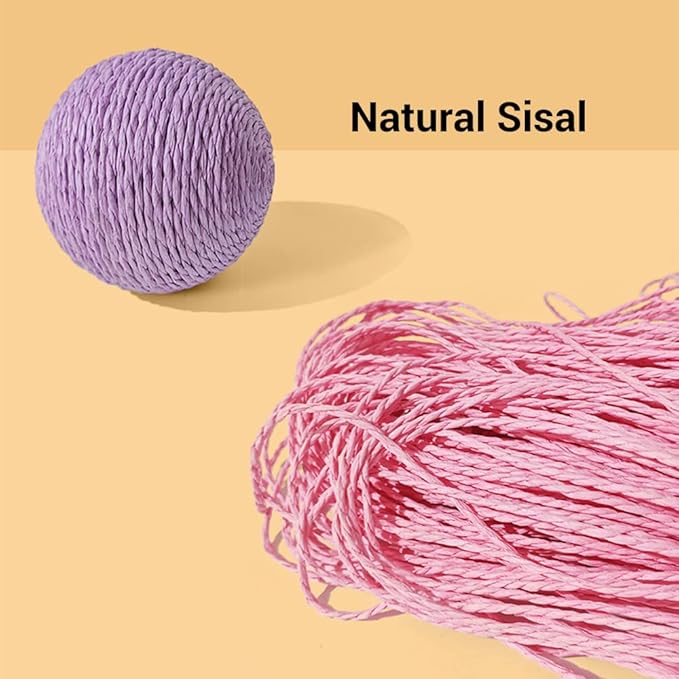 Extra Large 4-Inch Sisal Cat Ball Toy (Purple)