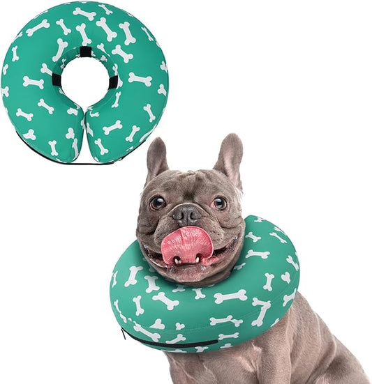 Supet Inflatable Dog Cone Collar Alternative After Surgery, Doggie Neck Donut Collar Recovery ECollar for Post Surgery, Soft Dog Cone for Small Medium Puppies Cats