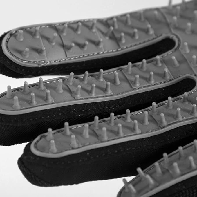 Seibertron Patented P.G.M.G-1 Pet Hair Remover/Deshedding Grooming Gloves Seven Sizes Fit All Works for Dogs, Horses, Cats and Other Animals Short Fur(1-Pair) Adult Black XS