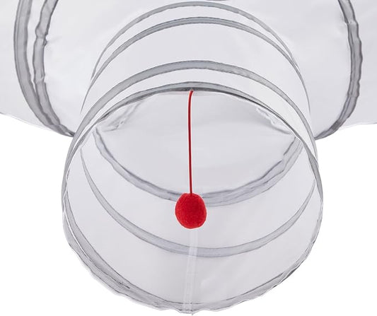Cat Tunnels for Indoor Cats 3 Way Play Toy Kitty Tunnel Peek Hole Toy with Ball for Cat Tube Fun for Rabbits Kittens and Dogs