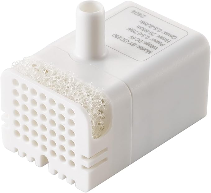 ELECOM Automatic Pet Water Fountain for Cats and Dogs, 9dB Ultra Quiet Operation, Silent Aqua WD-02 Replacement Water Pump (Pump, 2 Liters)