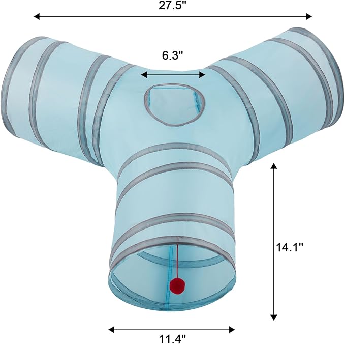 Cat Tunnels for Indoor Cats 3 Way Play Toy Kitty Tunnel Peek Hole Toy with Ball for Cat Tube Fun for Rabbits Kittens and Dogs