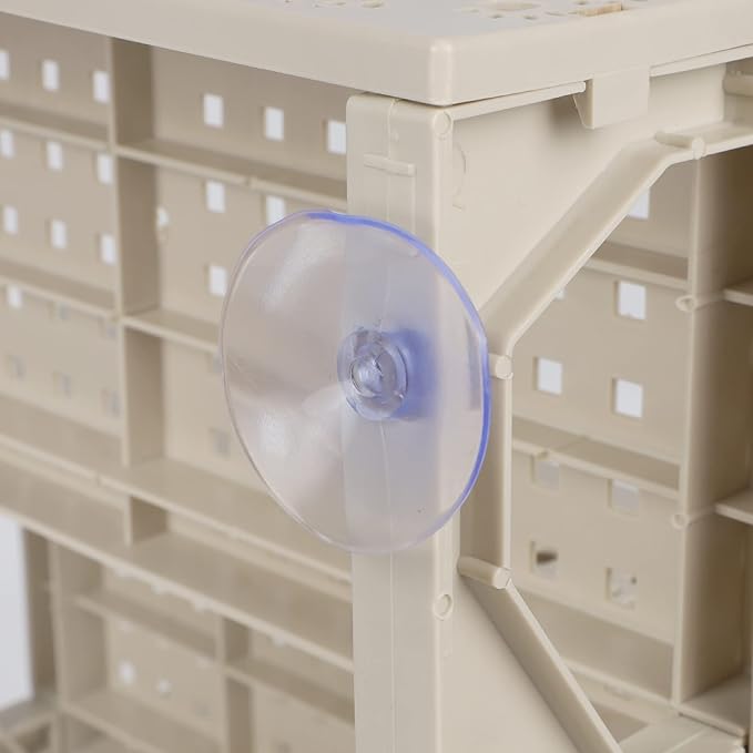 yofit Doggy Steps - Non-Slip 3 Steps Pet Stairs for Cats and Dogs, Foldable Plastic with Washable Carpet Holds Up to 50 lbs (Gray)