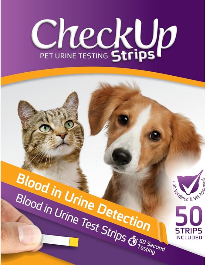 CheckUp Testing Strips x 50 (Blood in The Urine Test Strips for Cats & Dogs)