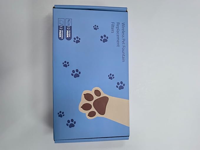 Cat Water Fountain Filters: Pet Water Dispenser Filter Replacement 24 - Packs of Cat Fountain Filters (12 Carbon Filters + 12 Sponges) Multiple Filtration Please Replace it Every 2-3 Weeks