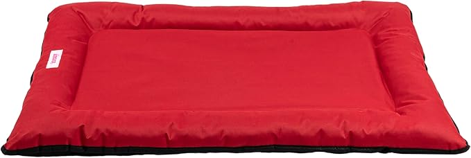 DBD3004A-XL Archie 46" x 41.5" Traditional Oxford Waterproof Indoor/Outdoor Hand-Washable Memory Foam Camping Pet Bed, Strawberry