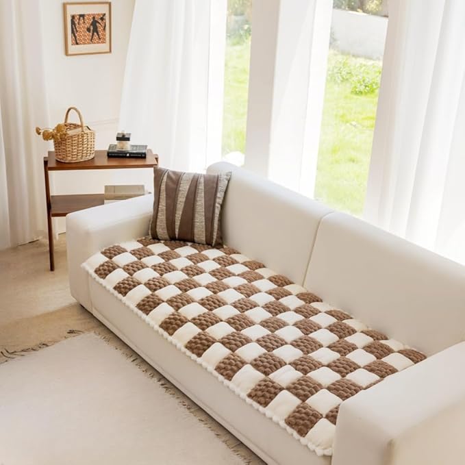 Funny Cat Mat, Washable Pet Bed, Anti-Slip Dog Bed, Pet Friendly Sofa Cover for Large Dogs (Brown, 70x180 cm/28 * 71in)