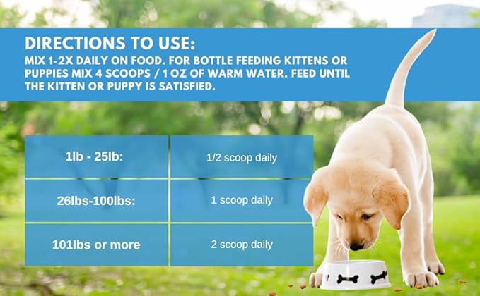 Bio-Active Bovine Colostrum for Dogs, Cats, Puppies, Kittens & Pets - Daily Colostrum Powder Supplement 40g (80 Servings)