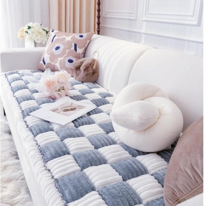 Washable Pet Bed Sofa Cover, Funny Cat Mat, Anti-Slip Dog Bed for Large Dogs (Blue Gray, 70x210 cm/28 * 83in)