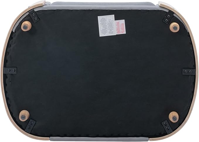 HomSof 38.58" Scandinavian Style Elevated Dog Cat Bed Pet Sofa with Solid Wood Legs and Bent Wood Back with Velvet Cushion,Large Size，Light Grey