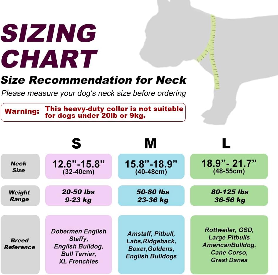 TSPRO Tactical Dog Collar 1.5 Inch Wide Thick Dog Collars with Heavy Duty Metal Buckle, Durable, Strong, Adjustable for Medium to Large Dogs (Green M)