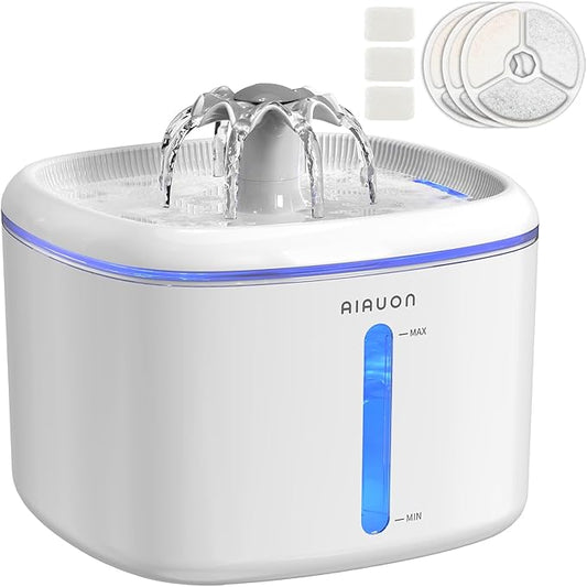 Cat Water Fountain，2.5L/85oz Pet Cat Fountain – Ultra Quiet Upgraded Automatic Pet Water Dispenser with 3 Replaceable Filters, Indoor Cat & Dog Drinking Bowl (W01 Pro)-1