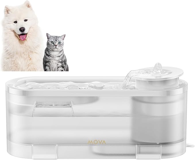 MOVA WF10 Pro Pet Water Fountain, Cat Water Fountain with Quiet Pump and 3 Water Flow Modes, 1.5L Cat Water Dispenser for Drinking Easy to Clean Assemble, Drinking Fountain for Small Pet, Dog