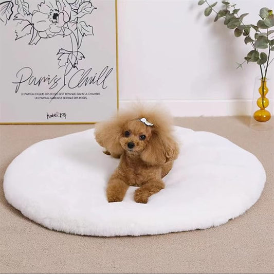 SHENGOCASE Round 23.6" Faux Rabbit Fur Cat Dog Bed Cushion Pad Mat, Cat Tree Tower Replacement Cushion Pad for Window Perch Carrier House Cage Crate Kennel Furniture