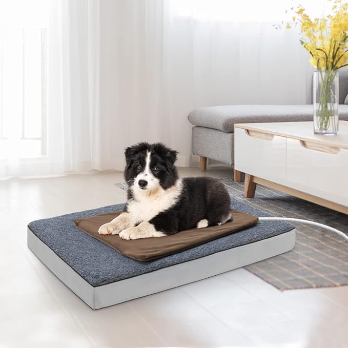NAMOTEK Pet Heating Pad, Safe Electric Heating Pad for Dogs and Cats Indoor Warming Pad with Auto Constant Temperature 19.7" x15.7"