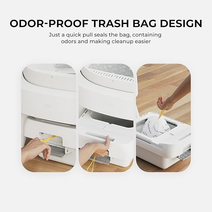 60 Pack Easy-Pull Cat Litter Box Liners Replacement Compatible with Autoscooper 11 Self Cleaning Litter Box and Most Automatic Litter Boxes