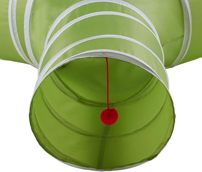 Cat Tunnels for Indoor Cats 3 Way Play Toy Kitty Tunnel Peek Hole Toy with Ball for Cat Tube Fun for Rabbits Kittens and Dogs