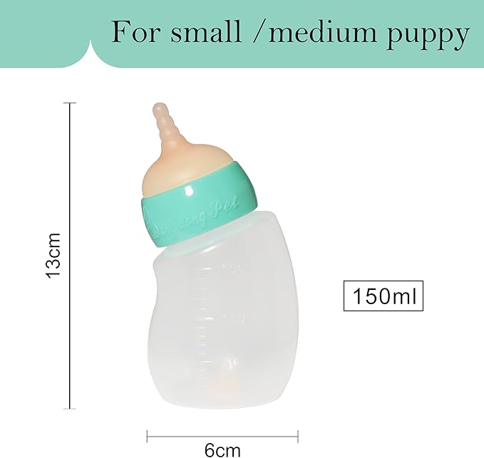 Pet Feeder Bottle,Silicone Feeding Nipple and Syringes for All Breed of Puppies and Other Animals Dongdong pet