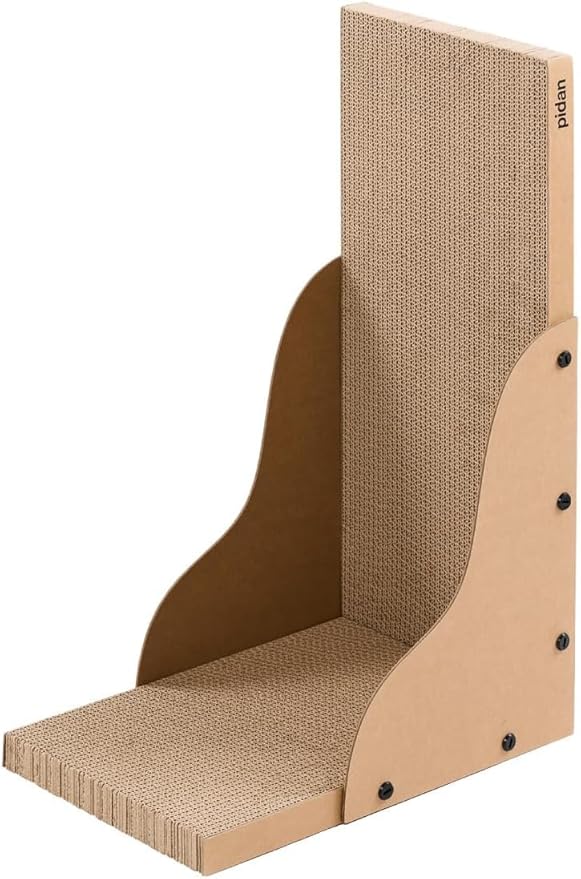 pidan Cat Scratcher Cardboard,L Shape Cat Scratchers for Indoor Cats Scratching Board,A-Grade Corrugated Base Paper,Safe Glue (L Type)