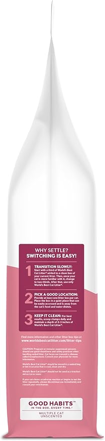 WORLD'S BEST CAT LITTER Good Habits Cat Attract Litter | Natural Plant-Based Attractant | Multicat Flushable Corn Litter | Unscented Odor Control | Low Tracking & Lightweight | Made in USA 8lb Bag