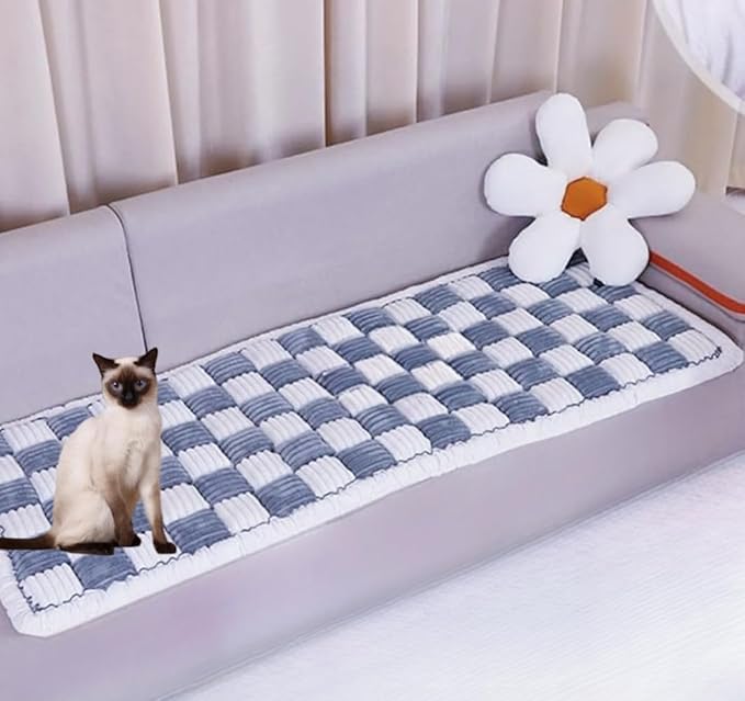 Washable Pet Bed Sofa Cover, Funny Cat Mat, Anti-Slip Dog Bed for Large Dogs (Blue Gray, 70x210 cm/28 * 83in)