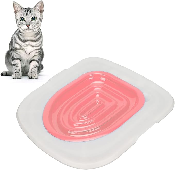 Cat Toilet Training Kit, Reusable Universal Cats Potty Toilet Trainer System, Teach Kitty How to Use Toilet Bowl, Professional Cat Urinal Seat Trainer for Home (White Tray, 1