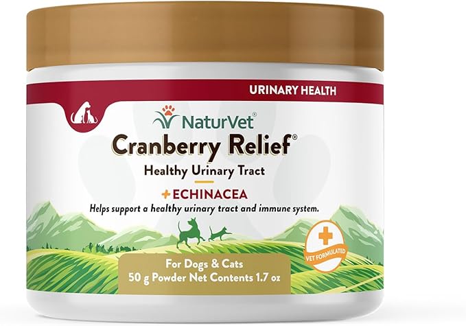 NaturVet – Cranberry Relief Plus Echinacea | Helps Support a Healthy Urinary Tract & Immune System (50g Powder)