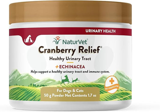 NaturVet – Cranberry Relief Plus Echinacea | Helps Support a Healthy Urinary Tract & Immune System (50g Powder)