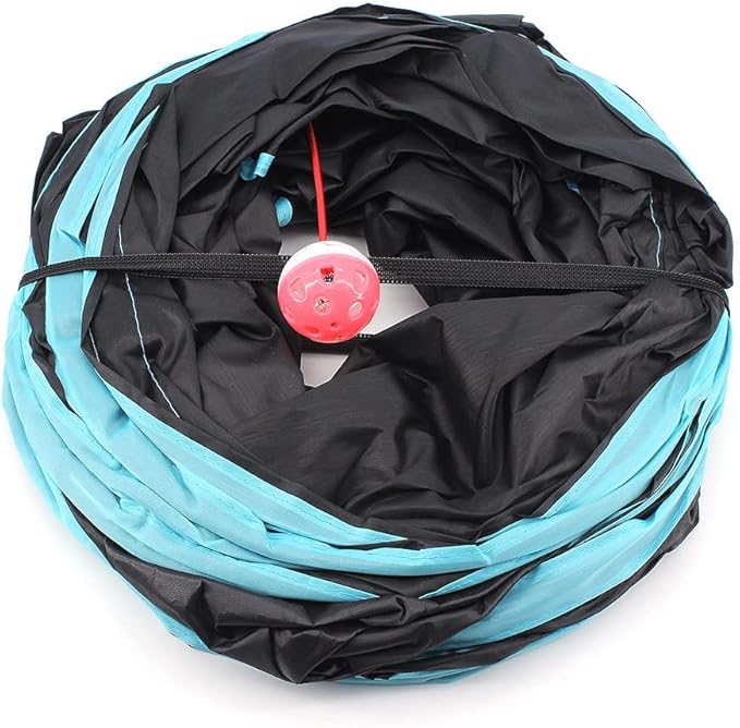 Bemodst Cat Tunnel for Indoor Cats, 2 Way/3 Way/4 Way/5 Way Cat Tubes and Tunnels Collapsible S-Shape Small Animal Tubes Kitty Tunnels Interactive Maze Cat Toy for Kitten Rabbit Ferret - 4 Way