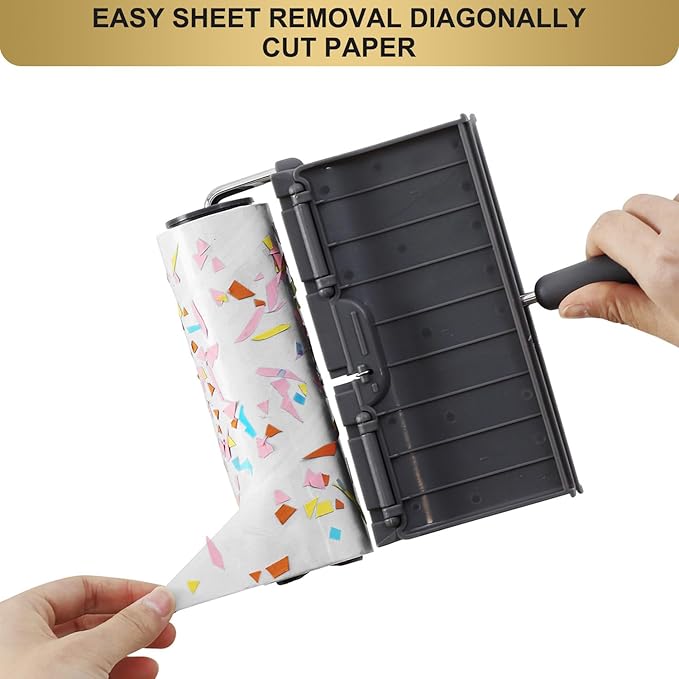 Fedicelly Large Lint Rollers Pet Hair Extra Sticky Refills,Mega Value Set 6.3 inches Wider with 320 Sheets for Cat and Dog Hair Removal,80 Sheets Per Roller