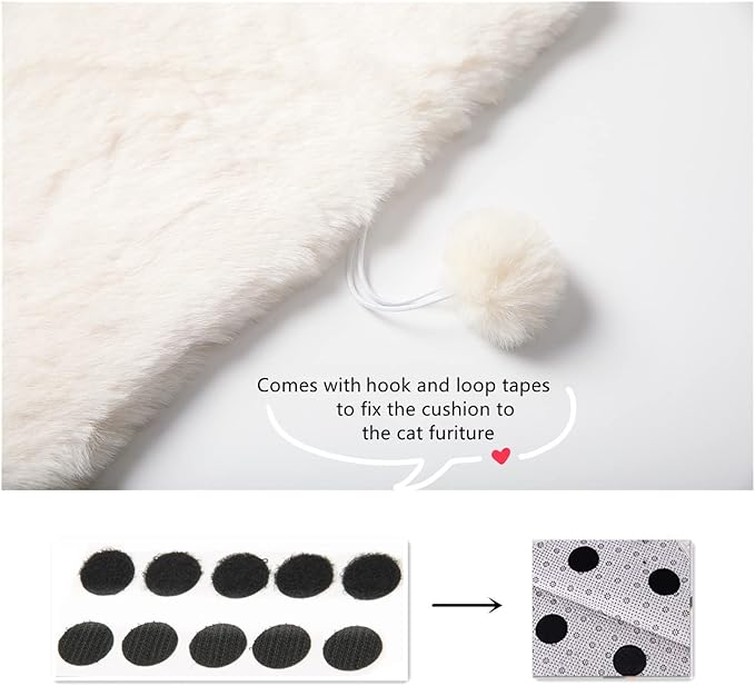 SHENGOCASE 2-Pack 14" x15.7 Faux Rabbit Fur Cat Dog Bed Cushion Pad Mat, Cat Tree Tower Replacement Cushion Pad for Window Perch Carrier House Cage Crate Kennel Furniture