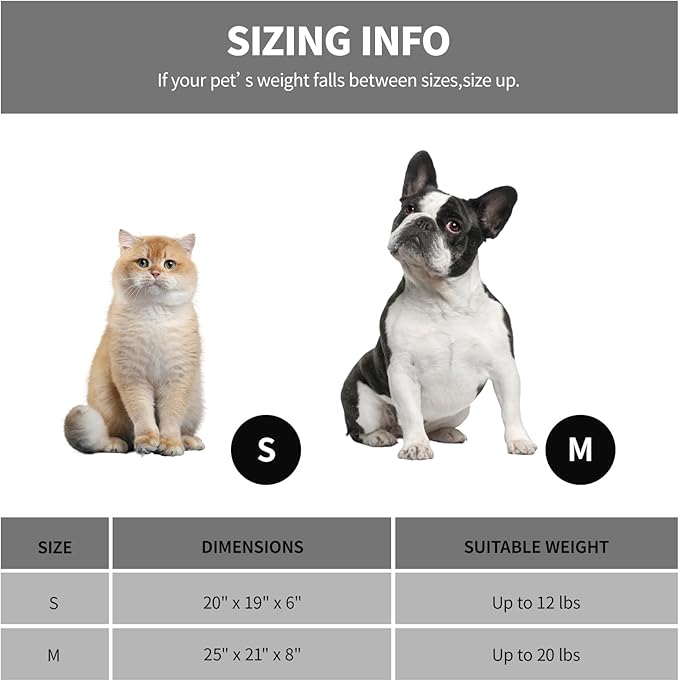 20In Dog Bed for Small Medium Sized Dogs and Cats - Washable Rectangle Puppy Bed for Indoor Outdoor, Cozy Pet Bed with Support Pillow & Non-Slip Bottom(Beige, Small)