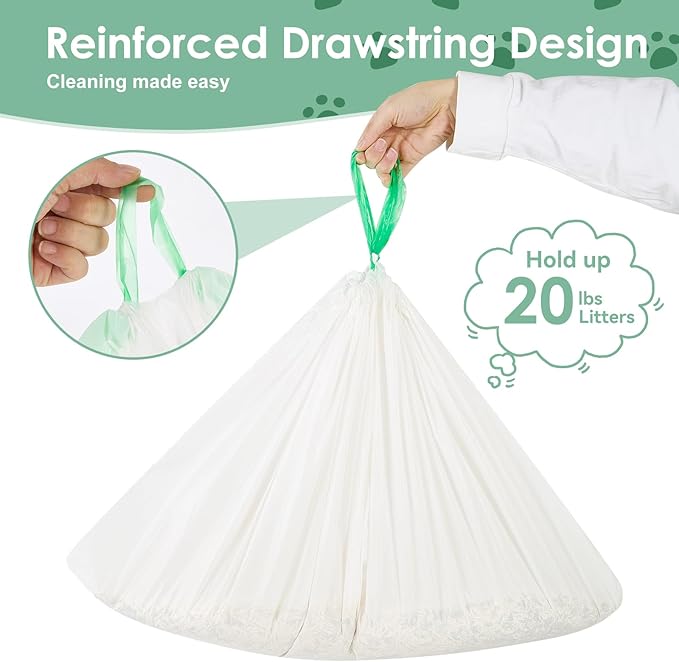 30 Count 36"x18" Large Litter Box Liners,XL Jumbo Drawstring Extra Thick Cat Litter Bags,Extra Durable Cat Litter Bags for Pet Supplies