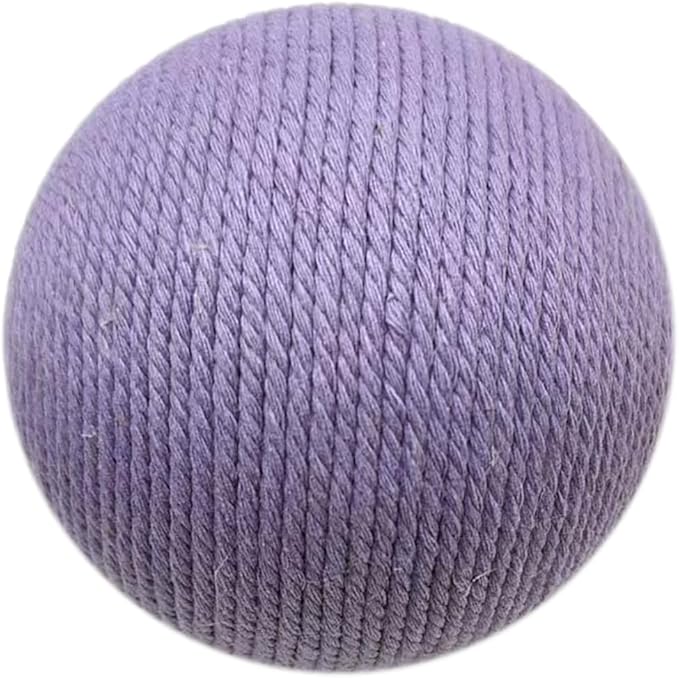 Extra Large 4-Inch Cotton Yarn Fluffy Soft Scratch Cat Ball Toy (Purple)