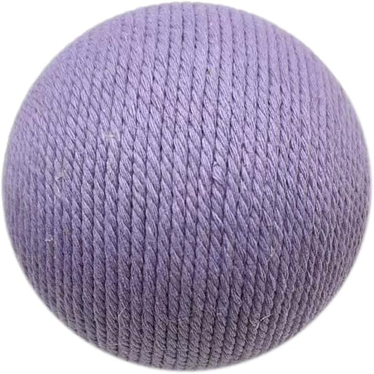 Extra Large 4-Inch Cotton Yarn Fluffy Soft Scratch Cat Ball Toy (Purple)