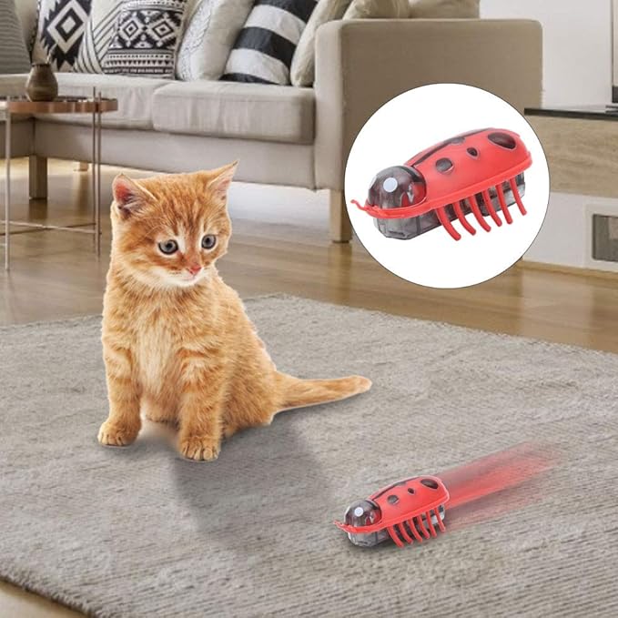 Zerodis Cat Interactive Toys, 7Pcs Mini Cute Cat Playing Toy Electric Funny Interactive Toy with Battery for Cats Kitten Training Playing Chewing