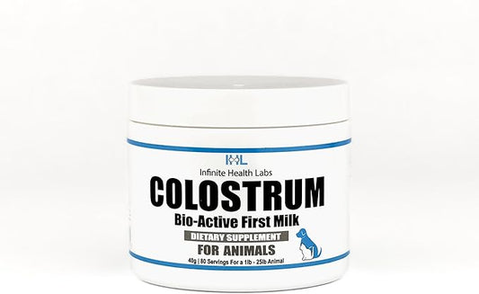 Bio-Active Bovine Colostrum for Dogs, Cats, Puppies, Kittens & Pets - Daily Colostrum Powder Supplement 40g (80 Servings)