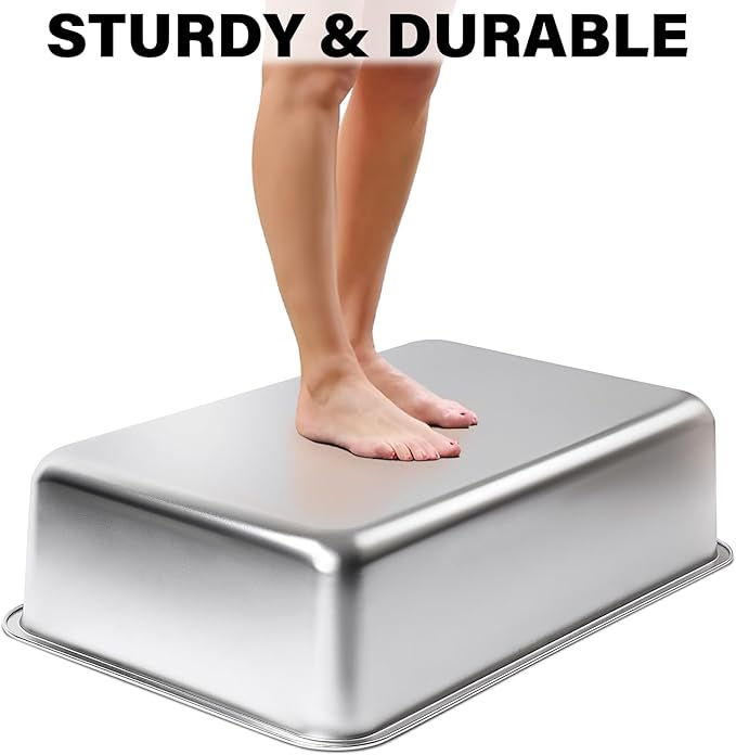 Stainless Steel Litter Box XL, Metal Cat Litter Box High Sides，23.6"x15.8"x6" (Deep) Extra Large Stainless Steel Cats Litterbox for Big/Fat Cats/Kitty Indoor, Non Stick No Smell Easy Clean