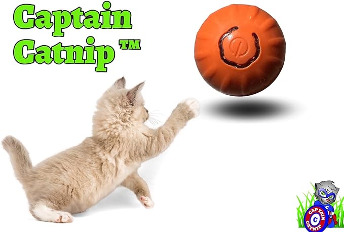 Captain Catnip Bouncing Ball Dog Toy – Smart Automatic Rolling Ball for Dogs & Cats, 200mAh Rechargeable Battery, Fun & Engaging for Small & Medium Dogs & Cats