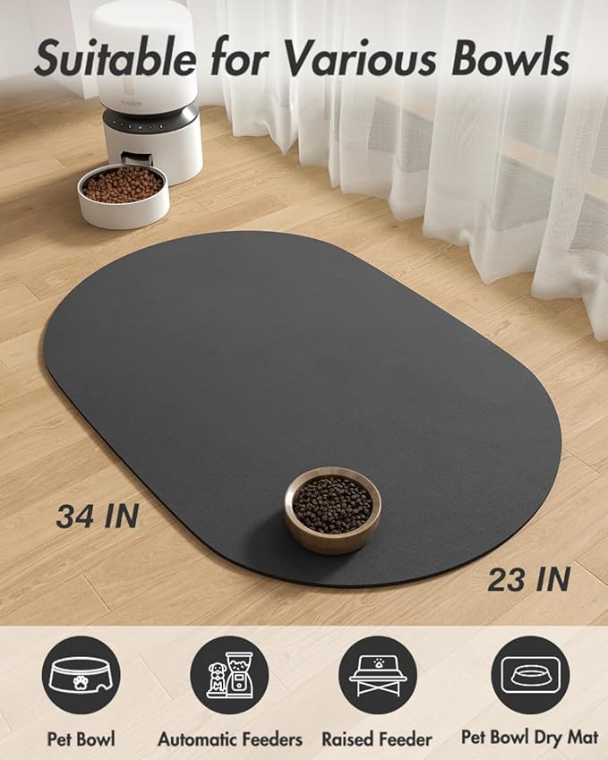 Absorbent Dog Food Mat-Dog Mat for Food and Water Bowl, Quick Dry Pet Food Mat, No Stains Cat Feeding mat, Pet Accessories Pet Supplies Mat-Cat Water Bowl Mat for Messy Drinkers