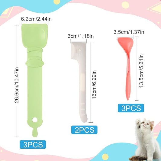 Cat Treat Spoon Squeeze Cat Strip Feeder Spoon 8PCS Cat Treat Dispenser Spoons - Squeeze-Feed Design for Wet Food, Licky Treats & Puree Tubes Bite-Proof, Easy Clean